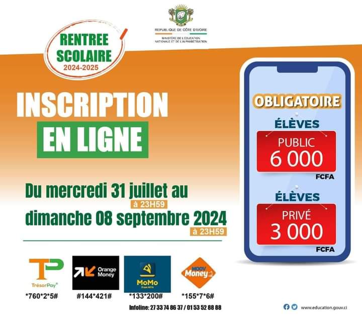 Inscription en ligne 2024 - 2025