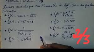 Recherche de l'Ensemble de Définition de Fonctions irrationnelles. PARTIE N°1