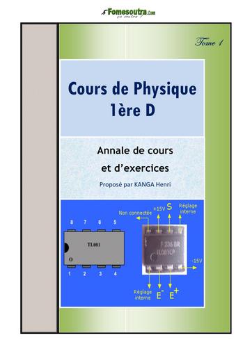 COURS DE PHYSIQUE 1ière D AU FORMAT APC CI 2025 Lycée de SOUBRE BY TEHUA