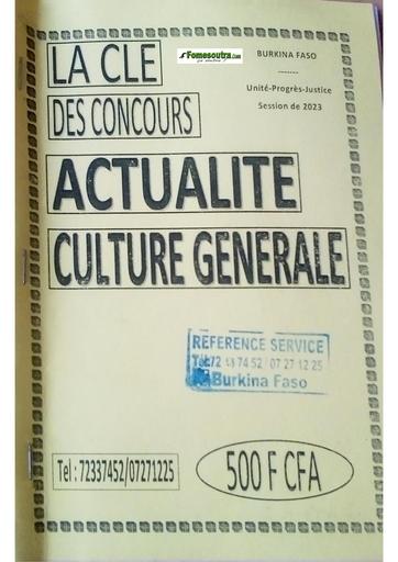 Doc Culture générale Bf