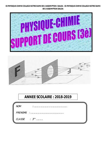 Support de cours pc 3ème (resumeé de cours et fiches de travaux dirigés) by Tehua