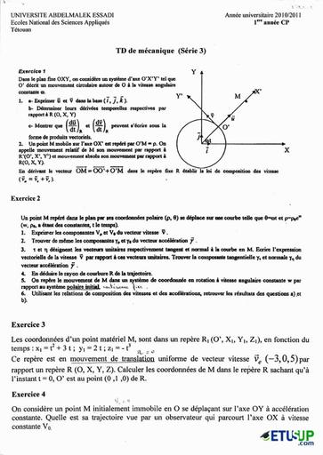 Travaux Diriges corriges 5 de Mecanique by TEHUA