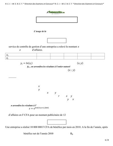 SUJET MATHS SERIE B BAC SESSION 2020 RCI by TEHUA