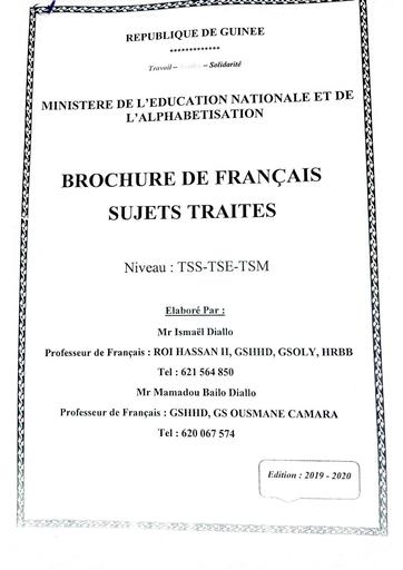 Brochure de Sujets Français Tle ABCD by Tehua