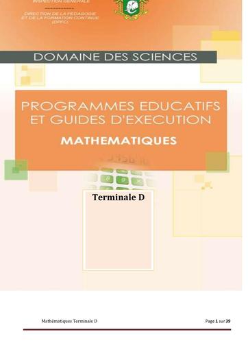 10 Prog Educt maths TD CND 20 2