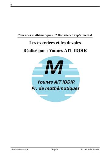 Cours de maths 2 Bac science expérimental Les exercices et les devoirs by Tehua