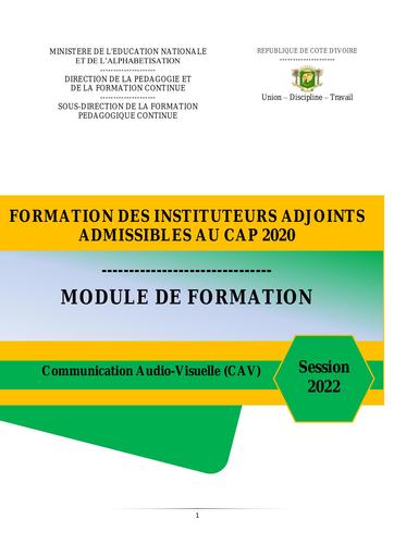 Cafop MODULE CAV Formation IA 2022 2 by Tehua