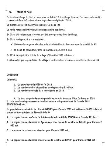 INFAS EXO + CORRECTION D'ÉPIDÉMIOLOGIE SANTÉ PUBLIQUE L2 by TEHUA