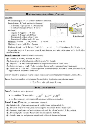 IE14 Sujet optimisation des paramètres d'usinage By Tehua