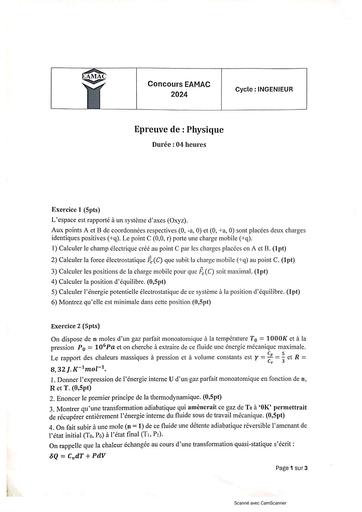 EAMAC Physique EAMAC ingénieur 2024 by Tehua