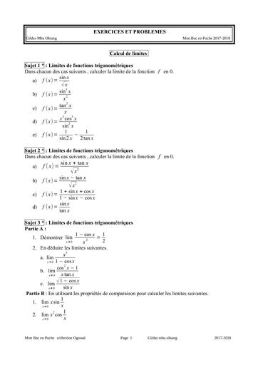 MON BAC EN POCHE Maths Exo+corrigés by Tehua