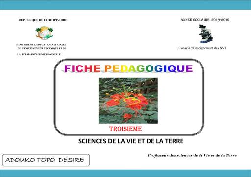 Fiche pedagogique SVT 6eme 2019 2020 by Tehua
