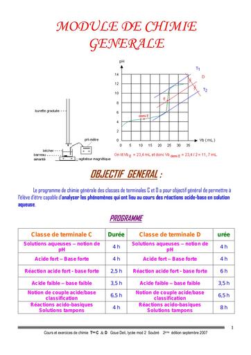 Cours et exercices Chimie Tle C&E Lycée M2 de soubré by Tehua