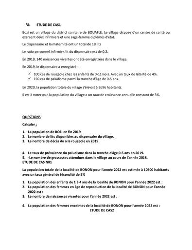 INFAS EXERCICE EPIDEMIOLOGIE BY TEHUA