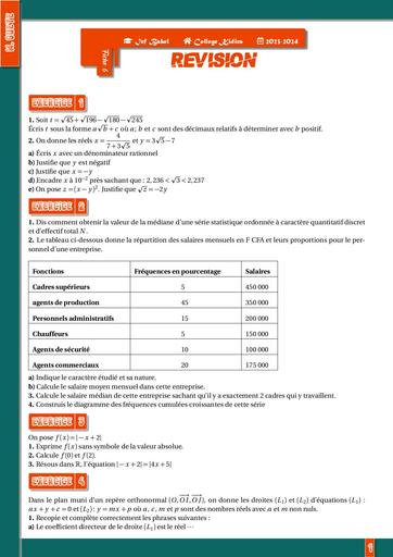 Revision Fiche 6 Maths 3ieme by Tehua