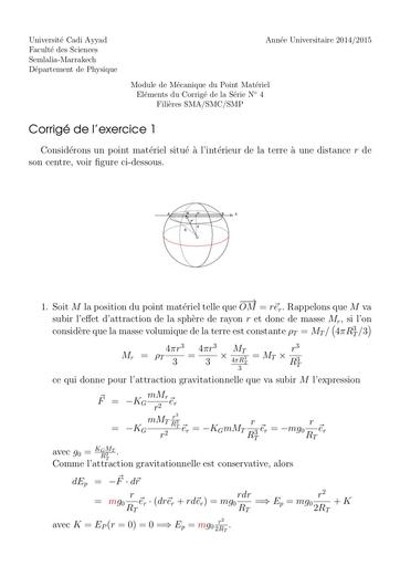 Solution TD4 Mécanique de point 2014 2015 by TEHUA