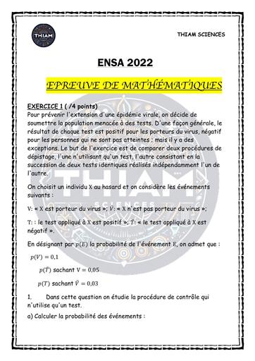 ENSA Epreuve de maths—ENSA 2022 by Tehua