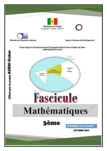 ADEM Fascicule Maths 3e by Tehua