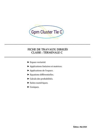 Travaux dirigés CLUSTER Maths Tle C GPM by Tehua