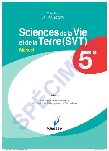 SVT Manuel 5ème SPECIMEN collection la réussite édition Vallesse by Tehua