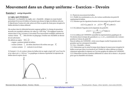 Champ uniforme exercices by inyass