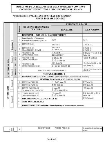 2B HAZU PROGRESSIONS ALLEMAND 3ème Progression 2024 2025 by Tehua