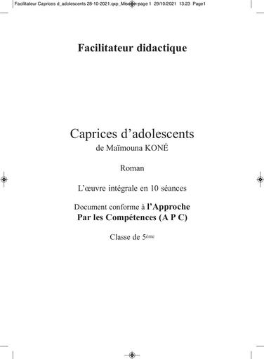 Facilitateur CAPRICES D'ADOLESCENTS by Tehua