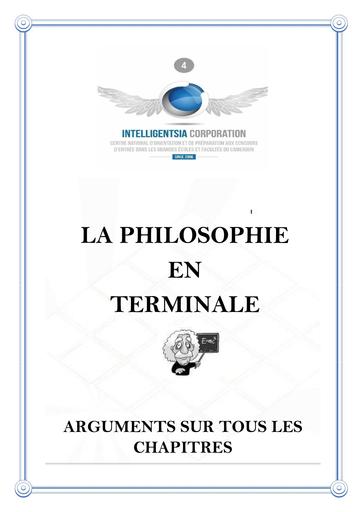 Arguments Toutes les leçons de philo Tle by Tehua