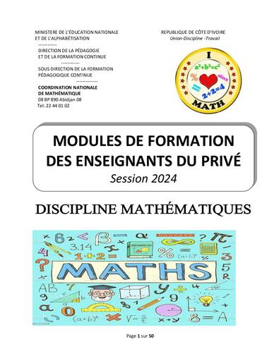 Formation Prof de MATHS Module de formation 2024 2025 by Tehua