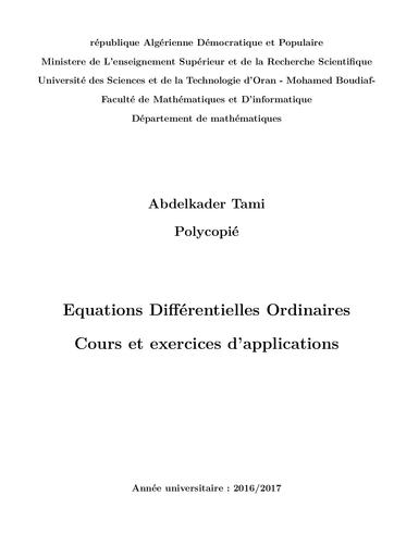 Sup Cours et exo équation différentielle by Tehua