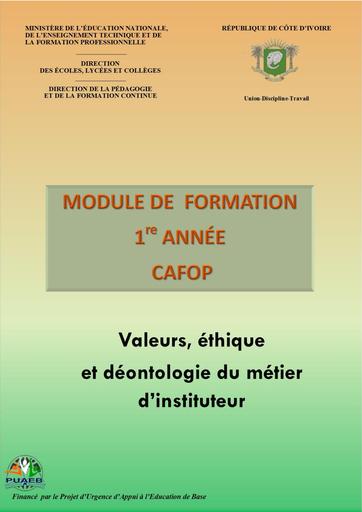 VALEURS ETHIQUE ET DEONTOLOGIE DU METIER D'INSTITUTEUR by Tehua