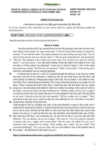 Composition generale Decembre 2024 UP 13 ADAMA SANOGO SUJET ANGLAIS Tle A by Tehua