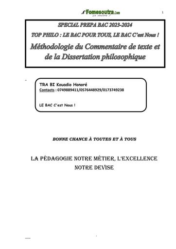 DOCUMENT DE PHILO Tle METHODOLOGIE ET APPLICATION by TEHUA