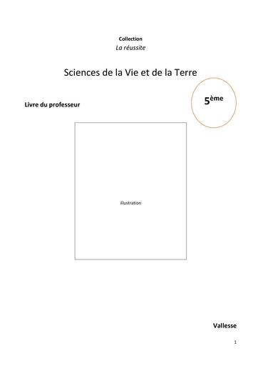 SVT manuel 5ème livre de professeur vallesse la reussite by Tehua