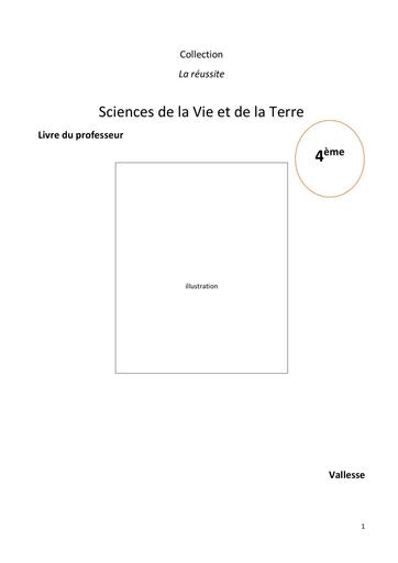 Corrigé SVT manuel 4ème livre de professeur la reussite VALLESSE by TEHUA