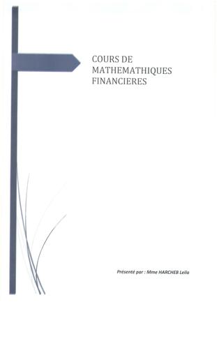 COURS DE MATHS FINANCIERES Mme HARECHEB 2020 by Tehua