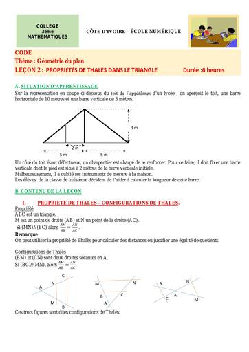 3e Maths 02 Proprietes de THALES