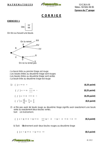 Corrigé du sujet de Maths des BAC S2 S2A S4 et S5 2012 - Sénégal