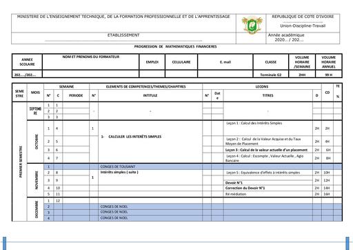 PROGRESSIONS MATH FINANC Tle G2 by Tehua