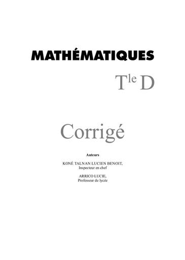 Vallesse corro valesse maths Tle D by Tehua