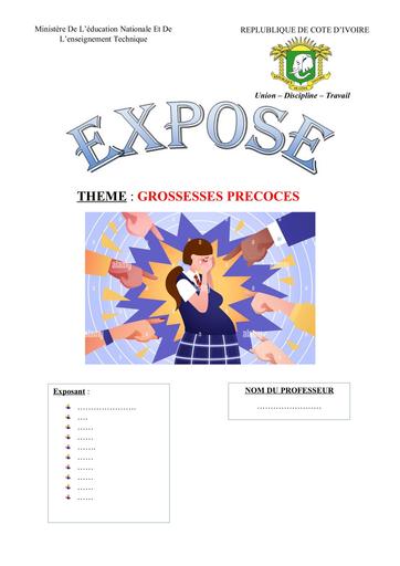 Expose sur les Grossesses précoces by Tehua