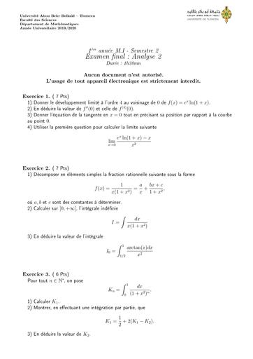 Sup Sujet EF Analyse 2 19 20+corro by Tehua