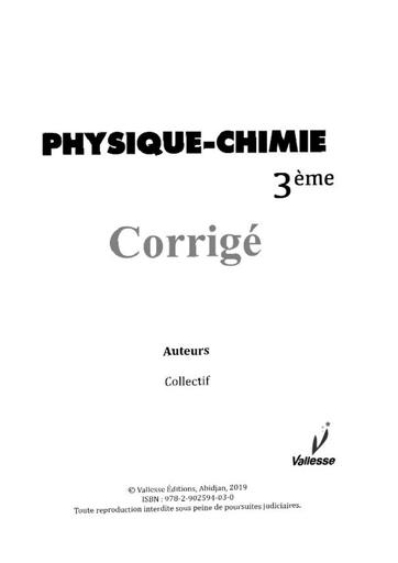 Corrigé PC Vallesse 3ème by Tehua