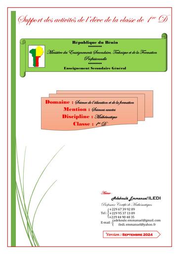 Activité Maths 1ère D 24 25 by Tehua