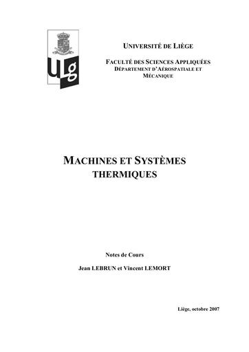 MACHINES ET SYSTEMES THERMIQUE by Tehua