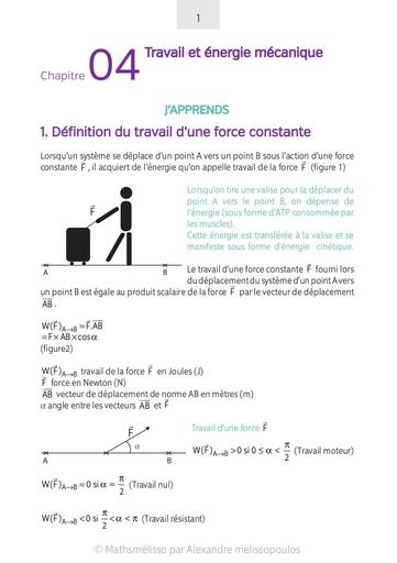 Cours travail force energie mecanique by Tehua