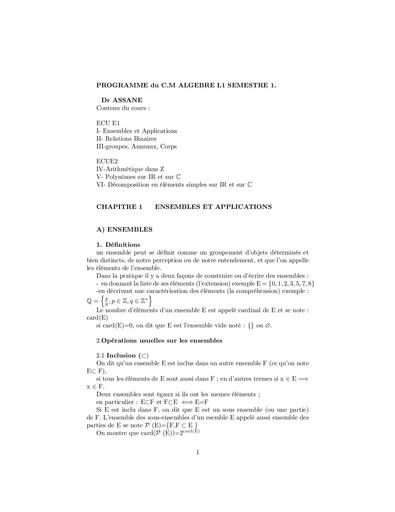 Cours algèbre licence 1 SFA NANGUI ABROGOUA by inyass
