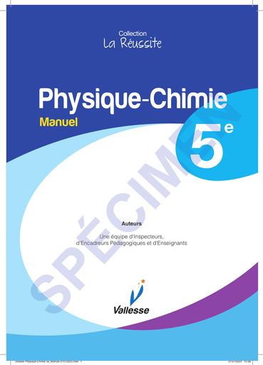 PC Physique Chimie 5e Manuel SPECIMEN collection la réussite édition Vallesse by Tehua