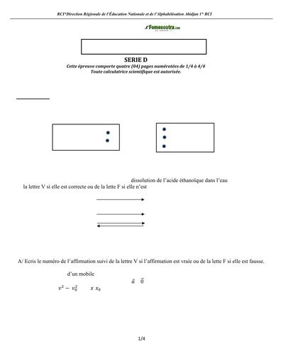 SUJET Examen Bac blanc 2024 PC ERIE D Dren Abidjan 1 by TEHUA