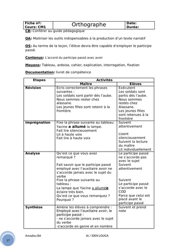 Fiche de cours CM Orthographe by Tehua